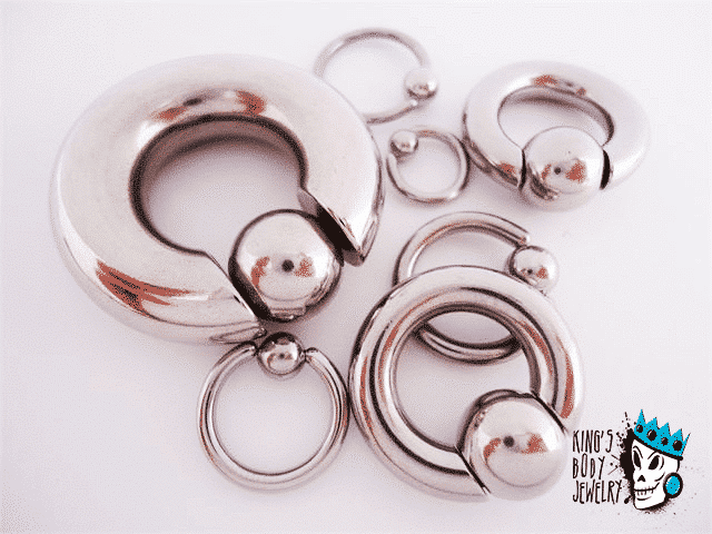 Steel Bead Rings Stainless steel captive bead rings (20 g - 00 gauge) | King's Body Jewelry