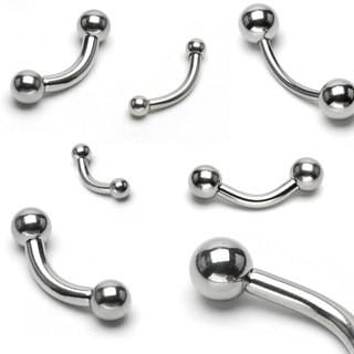 Stainless Steel Curved Barbell  (18 g - 00 gauge)