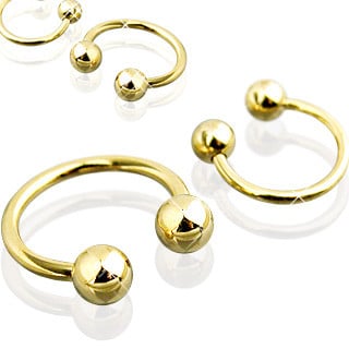 Gold circular barbells (16 g - 2 gauge)