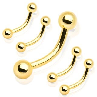 Gold Curved Barbell (16 g - 14 gauge) | King's Body Jewelry