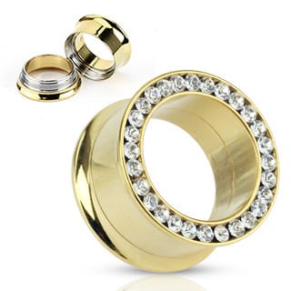 Bling Plug Gold Bling Plugs (6 gauge - 1 inch) | King's Body Jewelry