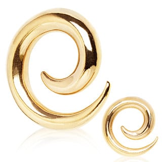 Gold Steel Simple Spirals (14 gauge - 0 g)