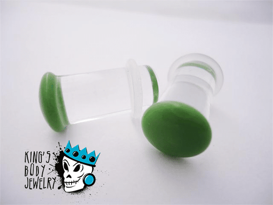 Gorilla Glass Green Conch Plugs (8 gauge - 00 gauge)