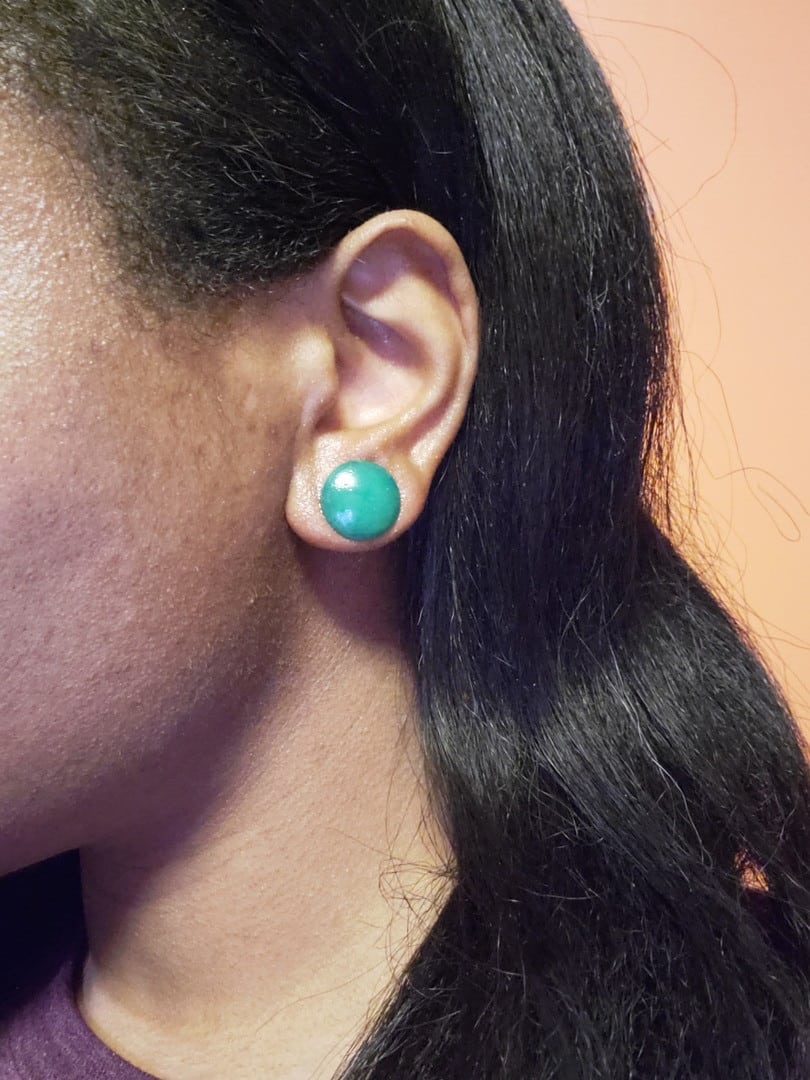 Green Aventurine Single Flare Stone Plugs (8 guage - 12 mm)