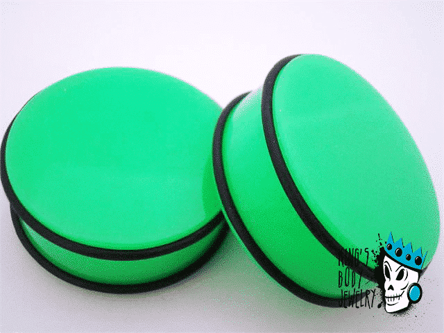 Green Acrylic No Flare  Plugs (1 1/8 - 2 inch)