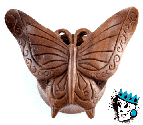 Red Saba Wood Buttefly Plugs (12mm, & 7/8 inch)