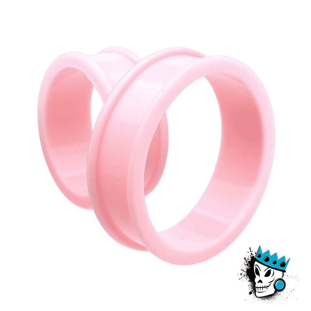 Pink Silicone Tunnels (6 gauge - 2 Inch)