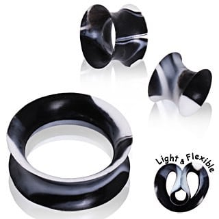 Marble Silicone Thin Tunnels (1 inch)
