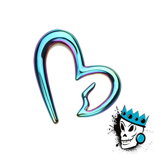 Anodized Heart Hooks (14 gauge - 0 gauge)