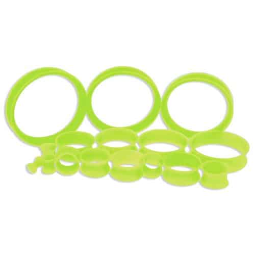 Neon Silicone Thin Tunnels (6 gauge - 2 inch)