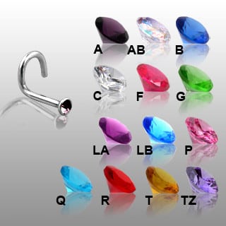 Gem Nostril Screw (18 gauge)