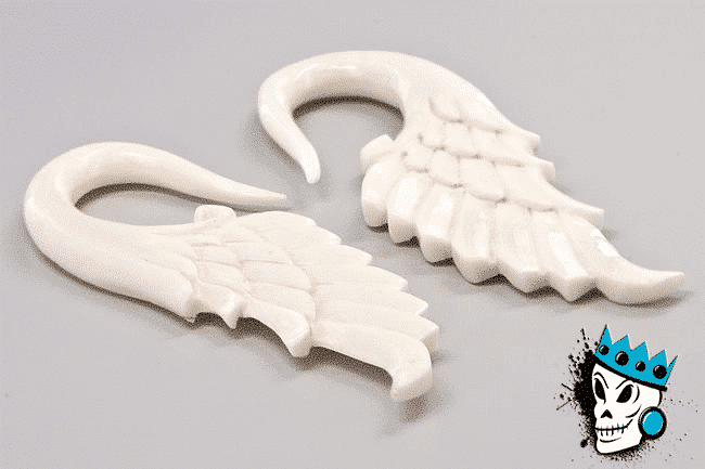 Bone Angel Wing Hooks (6 gauge)