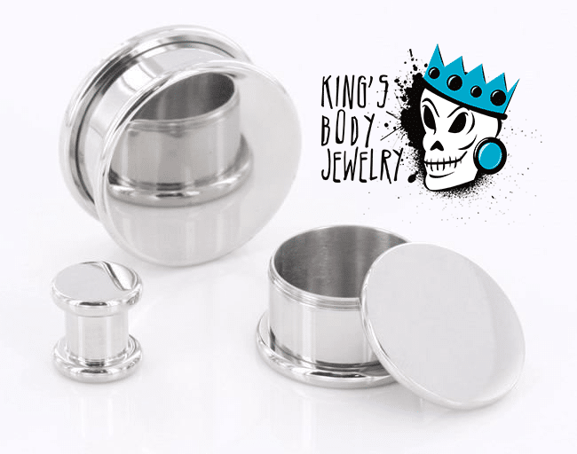 Stash Plug Steel Stash Plugs (8 Gauge- 5/8 Inch) | King's Body Jewelry