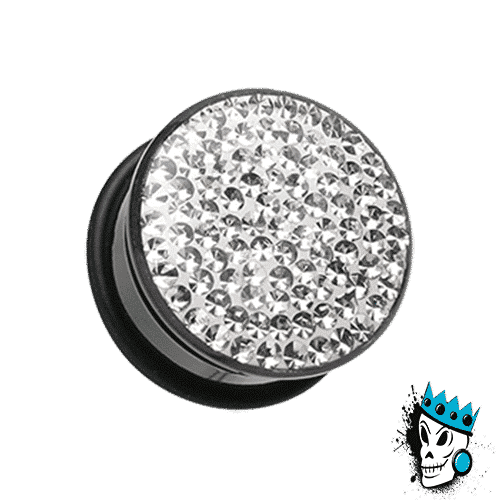 Clear Disco Ball Bling Plugs (6g - 1 inch)