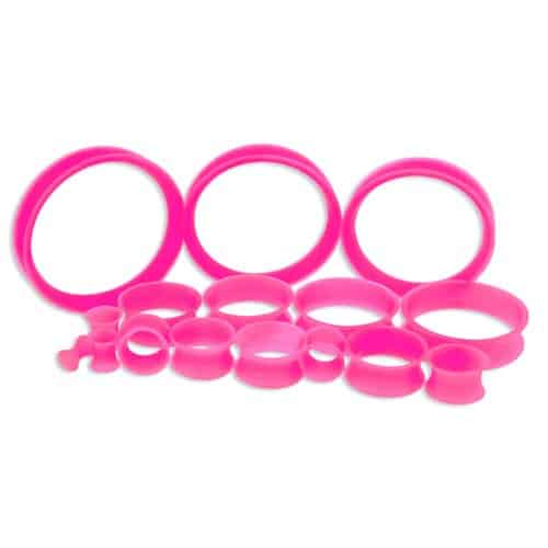 Pink Silicone Thin Tunnels (6 gauge - 2 inch)