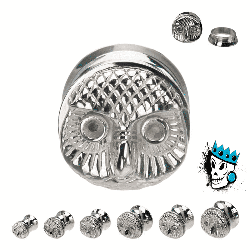 Owl Face Steel Plugs (7/16 inch - 5/8 inch)