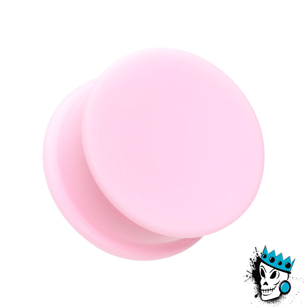 Pink Solid Silicone Plugs (8g - 1 inch)