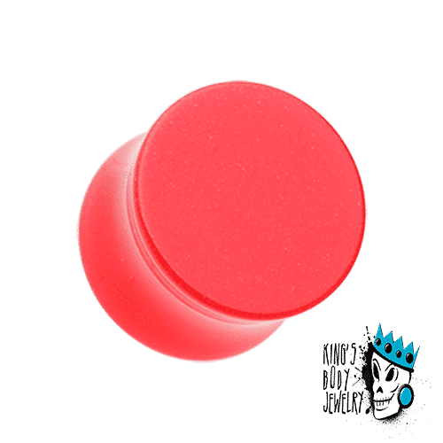 Red Acrylic Glow in the Dark Double Flare Plugs  (8 gauge - 5/8 inch)
