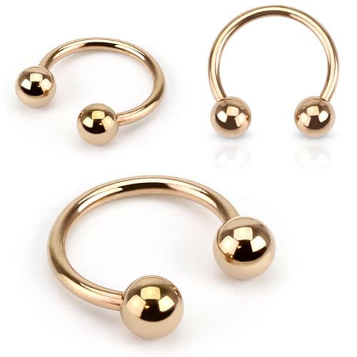 Rose Gold circular barbells (16 gauge - 14g)