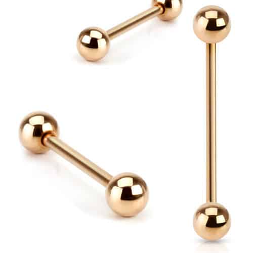 Rose Gold straight barbells (14 gauge)