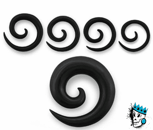 Black Areng Wood Spirals (8 gauge to 12 mm)