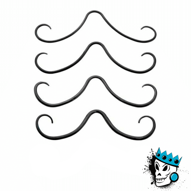 Black Steel Septum Mustache (12 gauge)