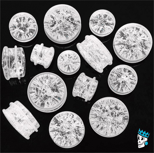 Quartz Single Flare Stone Plugs (9/16 inch - 1 inch)