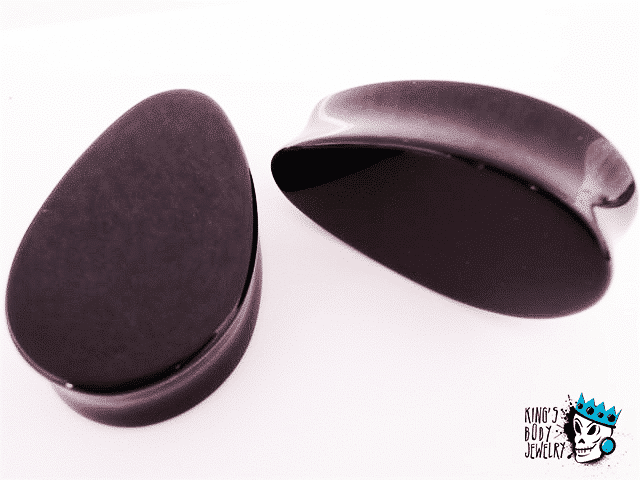 Onyx Teardrop Stone Plugs (0 gauge - 9/16 inch)