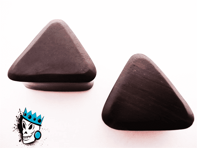 Black Areng Triangle Wood Plugs (9/16 inch)
