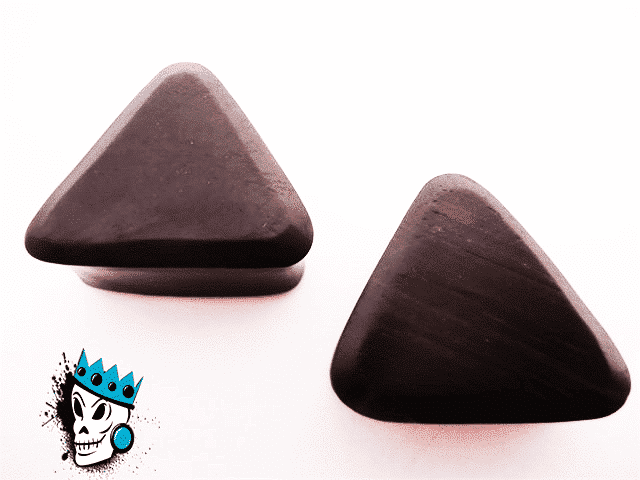 Black Areng Triangle Wood Plugs (9/16 inch) | King's Body Jewelry