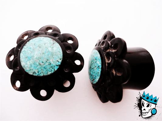Turquoise & Horn Plugs (13.5mm)