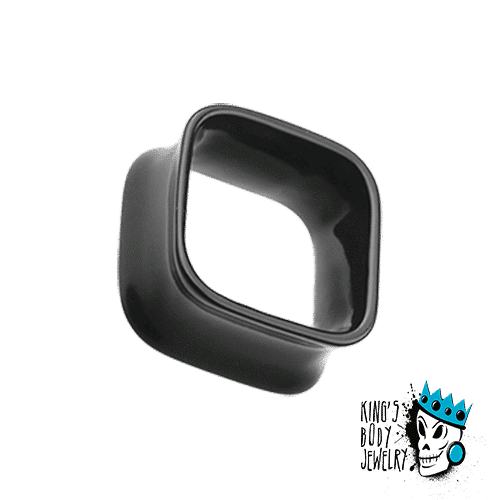 Black Acrylic Square Tunnels (6 gauge - 1 inch)