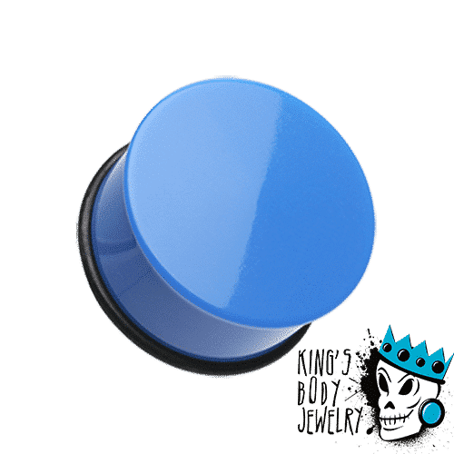 Blue Acrylic Single Flare Plugs (10 gauge - 1 inch)