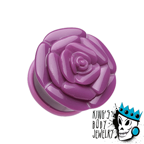 Purple Acrylic Rose Plugs (7/8 & 1 inch)