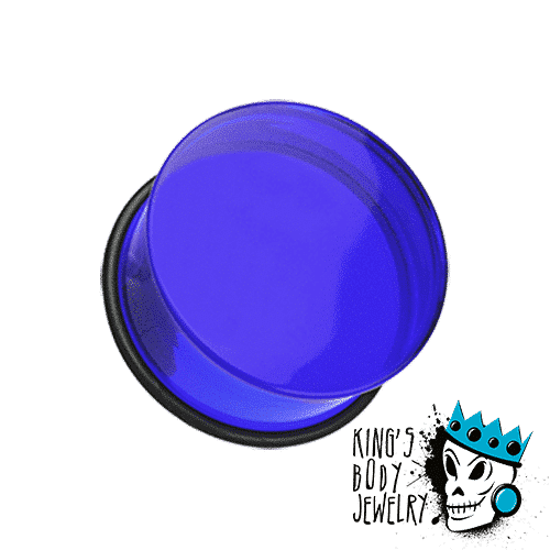Dark Blue Acrylic Single Flare Plugs (8 gauge - 1 inch)