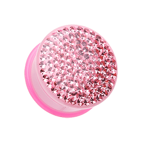 Pink Disco Ball Bling Plugs (6g - 1 inch)