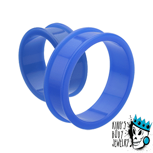 Blue Silicone Tunnels  (6 gauge - 2 inch)