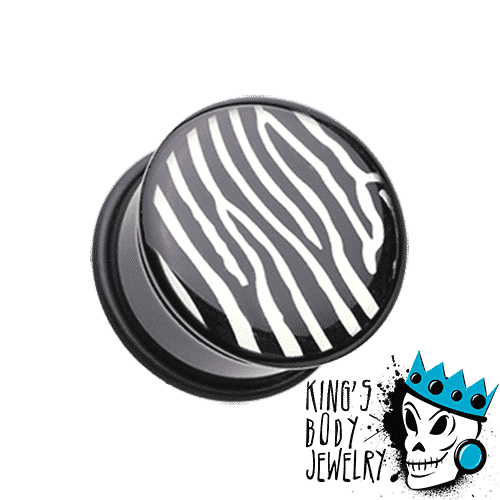 Zebra Black & White Plugs (2 gauge - 1 inch)