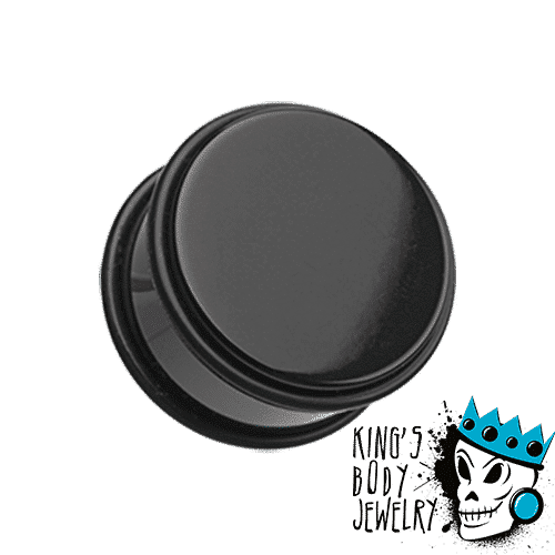 Black Acrylic No Flare  Plugs (14 g - 2 inch)