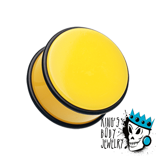 Yellow Acrylic No Flare  Plugs (1 1/8 - 2 inch)