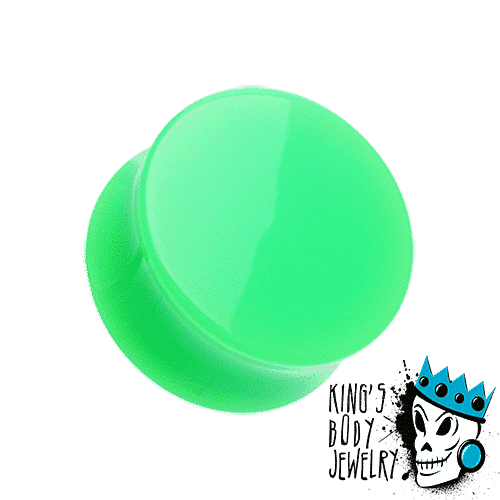 Green Acrylic Double Flare Plugs (8 gauge - 2 inch)