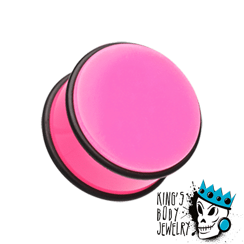Pink Acrylic No Flare  Plugs (1 1/8 - 2 inch)
