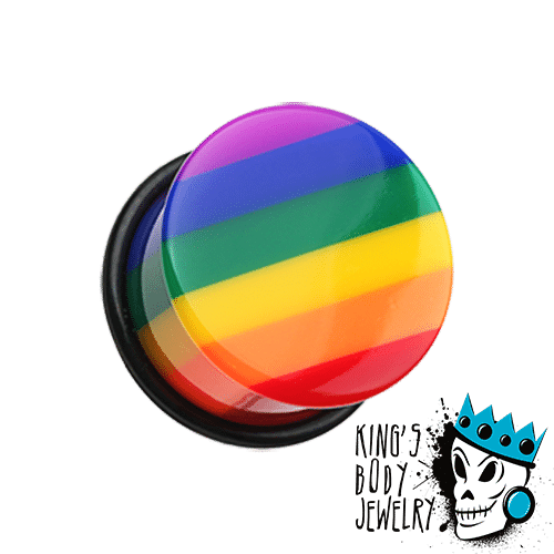 Rainbow Striped Plugs (6 gauge - 1 inch)