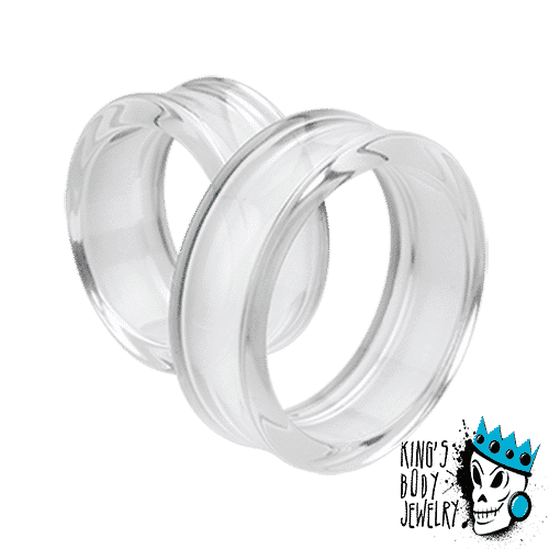 Clear Acrylic Double Flare Tunnels (10 gauge - 2 inch)