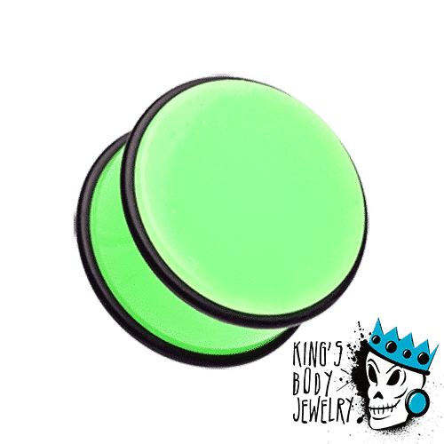 Green Acrylic No Flare  Plugs (1 1/8 - 2 inch)
