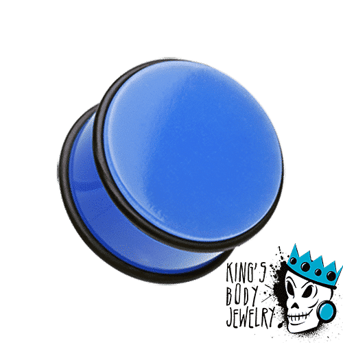 Blue Acrylic No Flare  Plugs (1 1/8 - 2 inch)
