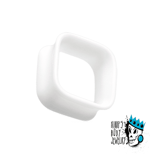 White Acrylic Square Tunnels (6 gauge - 1 inch)