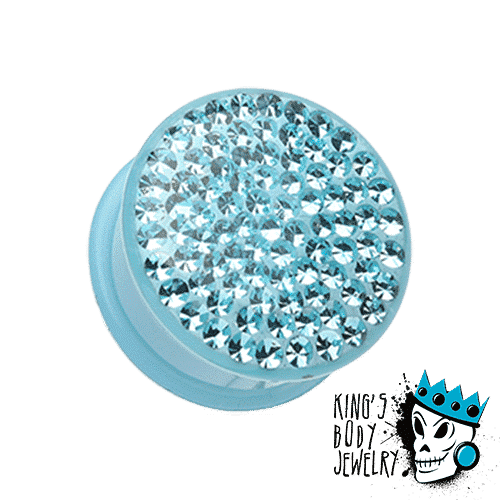 Aqua Disco Ball Bling Plugs (6g - 1 inch)