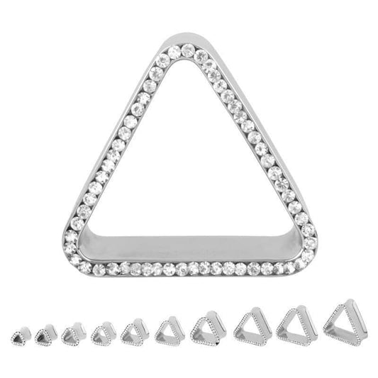 Stainless Steel Bling Triangle Eyelets (0 gauge - 1 inch)
