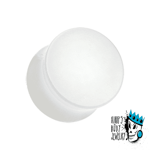 White Acrylic Glow in the Dark Double Flare Plugs  (8 gauge - 1 inch)